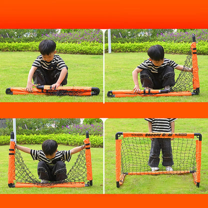 Foldable Kids Soccer Goal Set with Ball & Ground Stakes – Easy-to-Assemble Football Gate for Backyard Fun, Park Games & Training