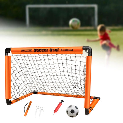 Foldable Kids Soccer Goal Set with Ball & Ground Stakes – Easy-to-Assemble Football Gate for Backyard Fun, Park Games & Training