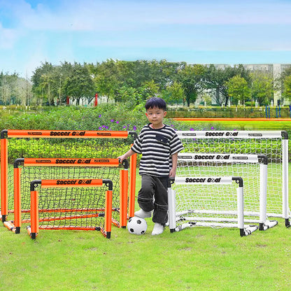 Foldable Kids Soccer Goal Set with Ball & Ground Stakes – Easy-to-Assemble Football Gate for Backyard Fun, Park Games & Training