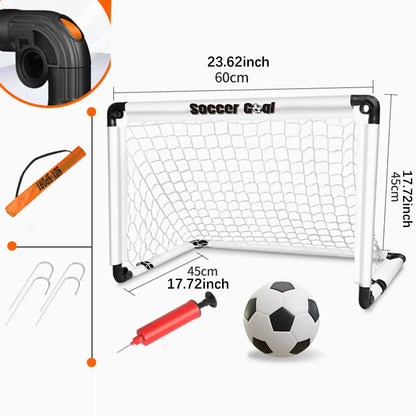 Foldable Kids Soccer Goal Set with Ball & Ground Stakes – Easy-to-Assemble Football Gate for Backyard Fun, Park Games & Training