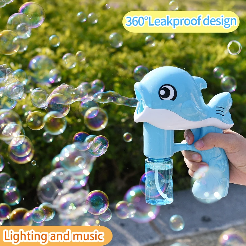 Fully Automatic Whale Bubble Gun Toy holds Music, Light - Bubble Outdoor Must-have - Safe for Ages 2+