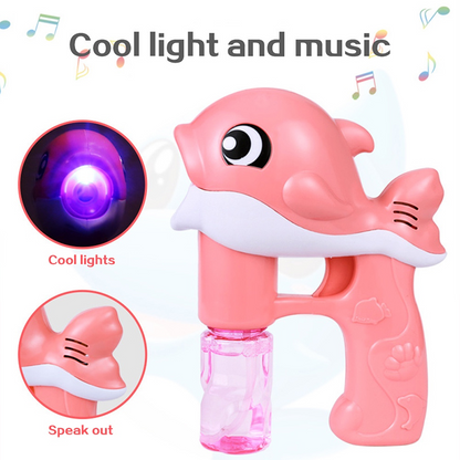 Fully Automatic Whale Bubble Gun Toy holds Music, Light - Bubble Outdoor Must-have - Safe for Ages 2+