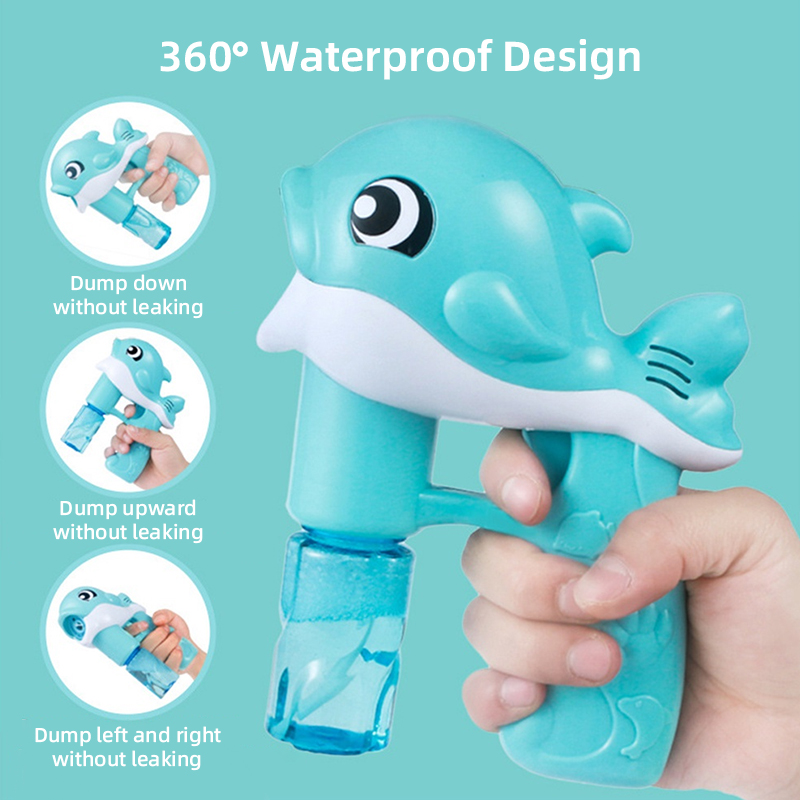 Fully Automatic Whale Bubble Gun Toy holds Music, Light - Bubble Outdoor Must-have - Safe for Ages 2+