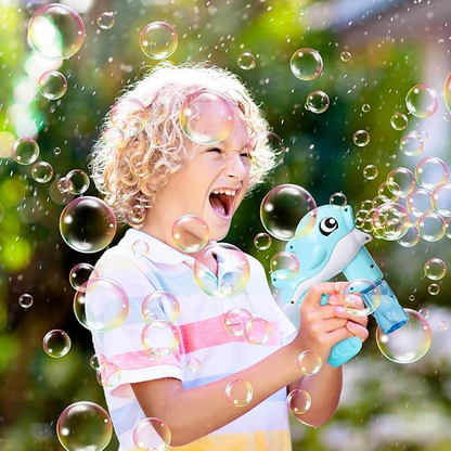 Fully Automatic Whale Bubble Gun Toy holds Music, Light - Bubble Outdoor Must-have - Safe for Ages 2+