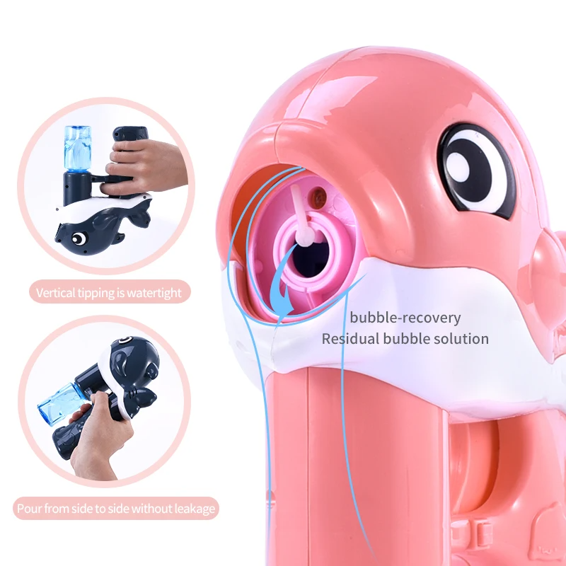 Fully Automatic Whale Bubble Gun Toy holds Music, Light - Bubble Outdoor Must-have - Safe for Ages 2+