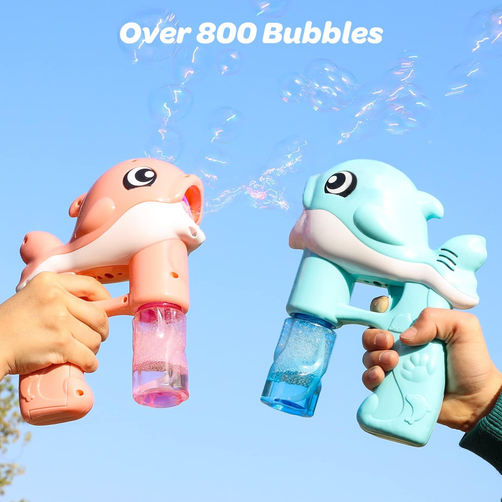 Fully Automatic Whale Bubble Gun Toy holds Music, Light - Bubble Outdoor Must-have - Safe for Ages 2+