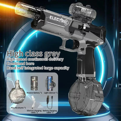 Rechargeable Electric Water Gun with Light & Sound for Ages 8+ - 26FT Range, Large Capacity