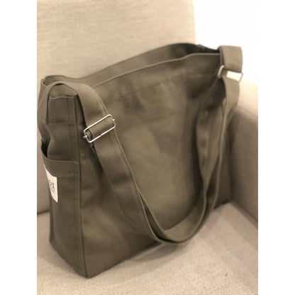 Handmade Brown Canvas Shoulder Bag