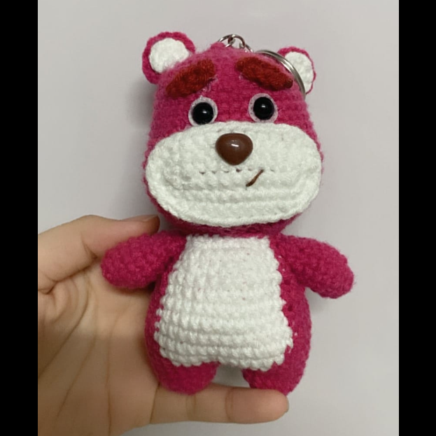 Handmade Cute and Adorable Strawberry Bear Keychain for Bags and Backpacks