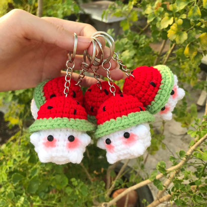 Handmade Watermelon Mushroom Keychain Cute and Charming