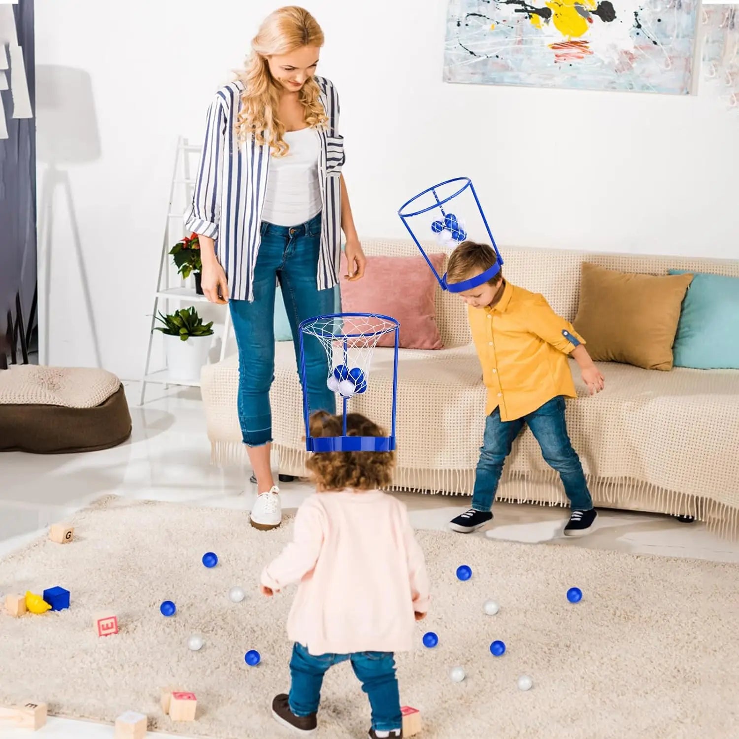 Head Hoop Basketball, Party Game Set, Easy to Assemble, Complete 2-Player Accessories Included, Safe for Ages 4+