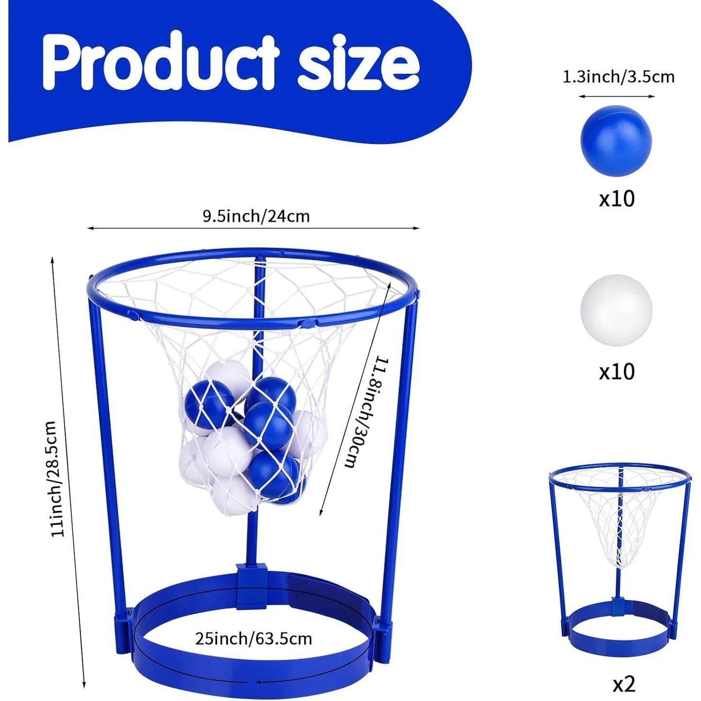 Head Hoop Basketball, Party Game Set, Easy to Assemble, Complete 2-Player Accessories Included, Safe for Ages 4+