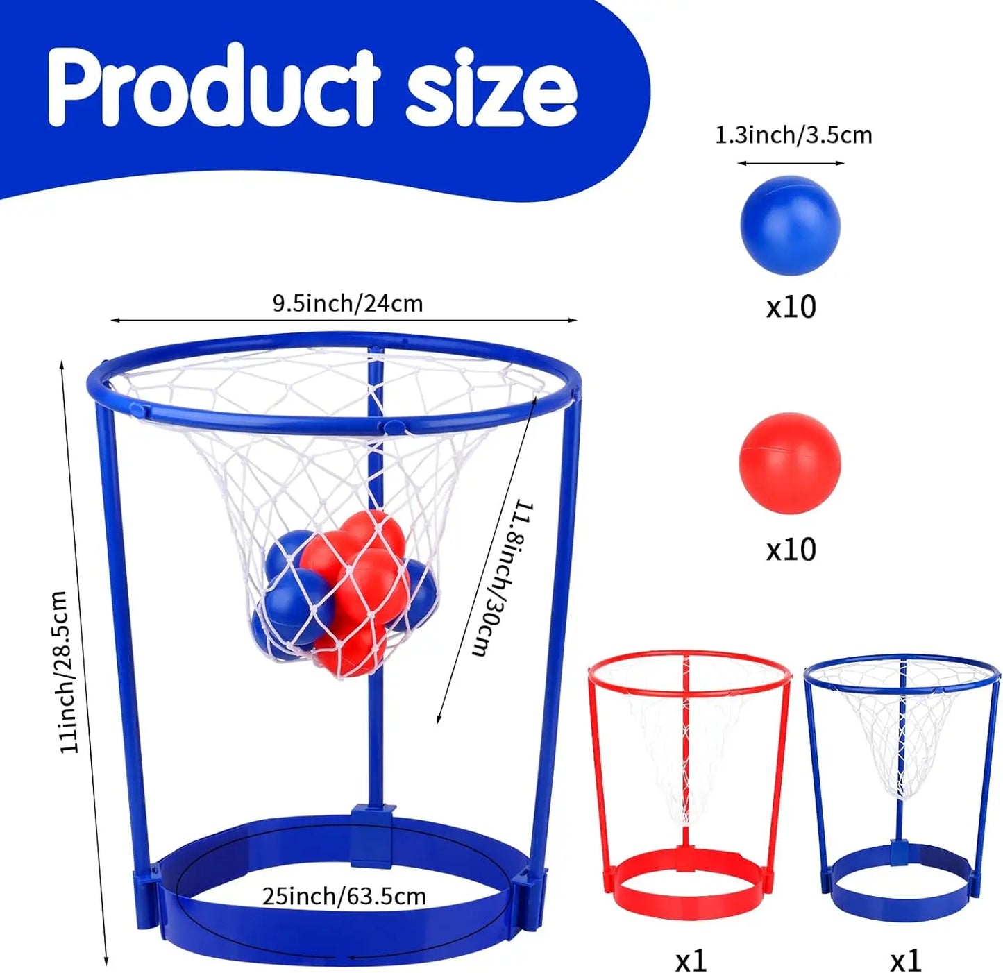 Head Hoop Basketball, Party Game Set, Easy to Assemble, Complete 2-Player Accessories Included, Safe for Ages 4+
