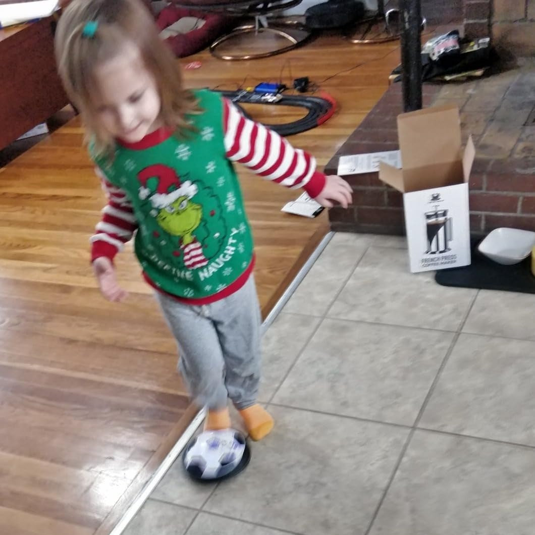 Hover Soccer Ball with Colorful LED Lights, Durable Materials and Battery Operation, Safe for Ages 3+