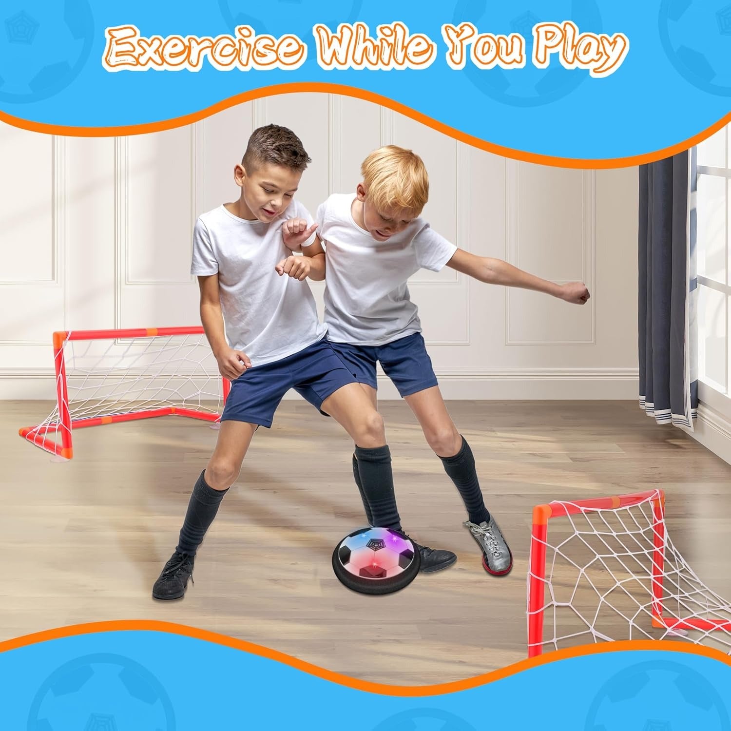 Hover Soccer Ball with Colorful LED Lights, Durable Materials and Battery Operation, Safe for Ages 3+