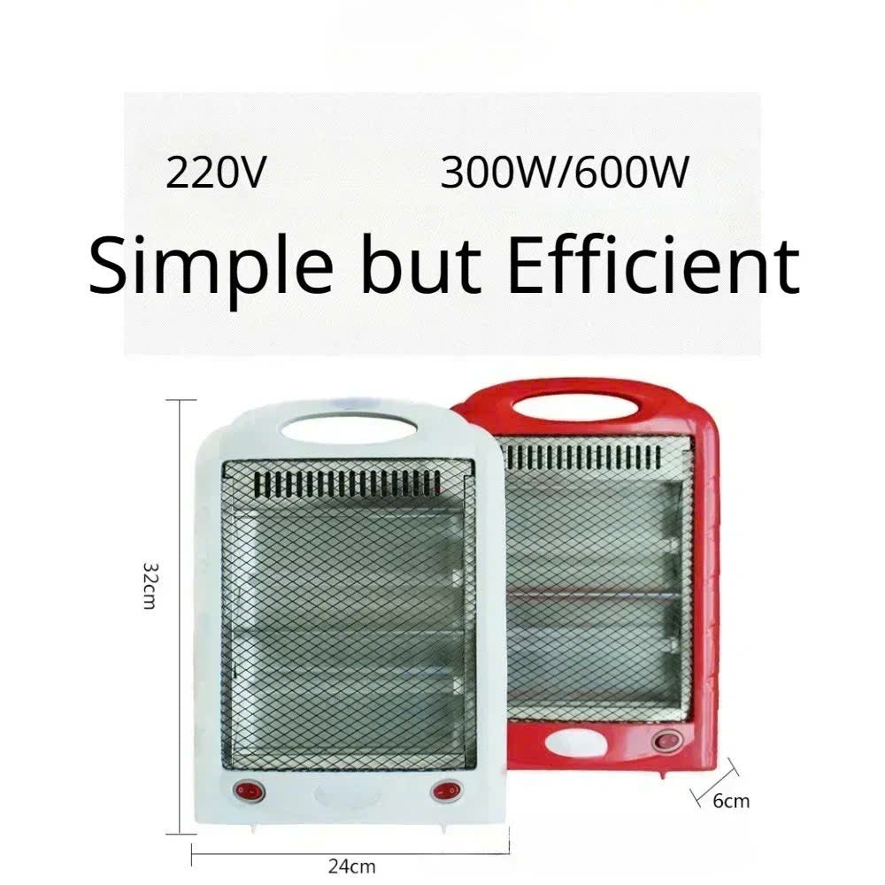 Infrared Quartz Space Heater – 300W, 600W Portable Electric Radiant Halogen Heater with Safe Materials
