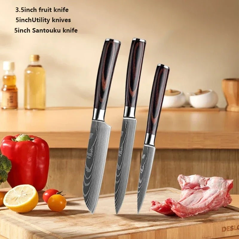Japanese Chef Knives, Professional Kitchen Knife Set, Stainless Steel Professional Chef Knife Set