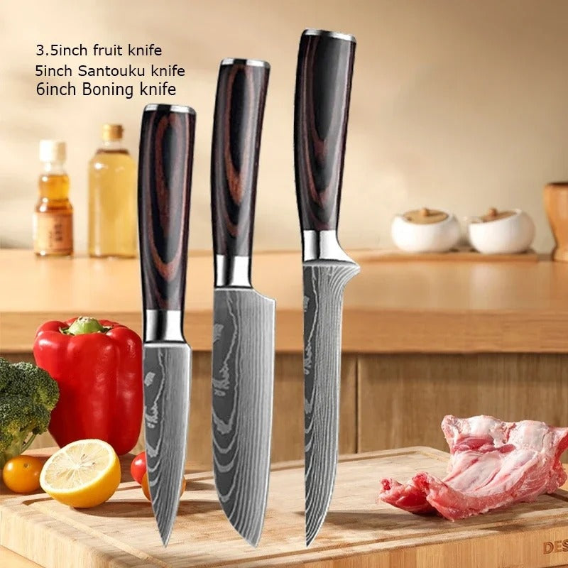 Japanese Chef Knives, Professional Kitchen Knife Set, Stainless Steel Professional Chef Knife Set