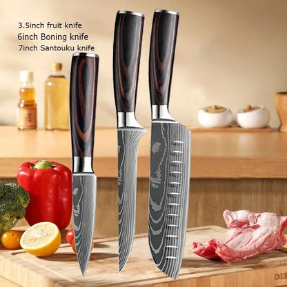 Japanese Chef Knives, Professional Kitchen Knife Set, Stainless Steel Professional Chef Knife Set