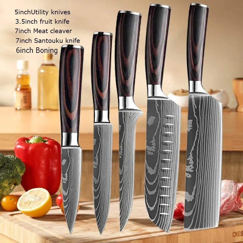 Japanese Chef Knives, Professional Kitchen Knife Set, Stainless Steel Professional Chef Knife Set