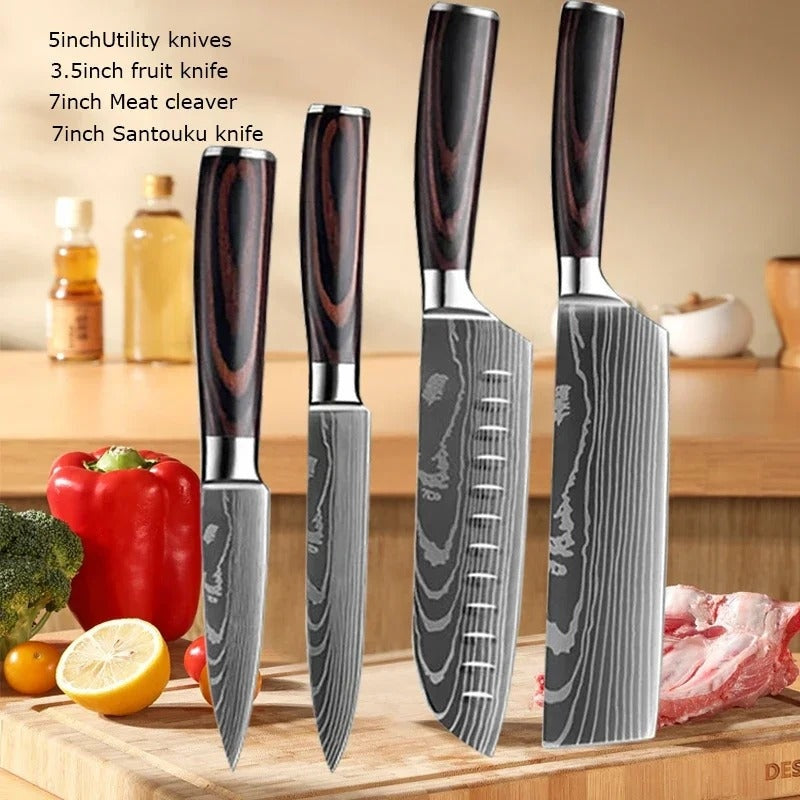 Japanese Chef Knives, Professional Kitchen Knife Set, Stainless Steel Professional Chef Knife Set