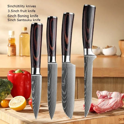 Japanese Chef Knives, Professional Kitchen Knife Set, Stainless Steel Professional Chef Knife Set
