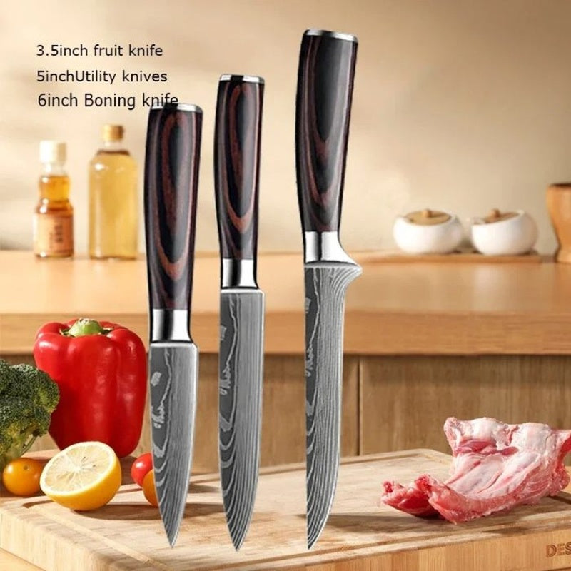Japanese Chef Knives, Professional Kitchen Knife Set, Stainless Steel Professional Chef Knife Set
