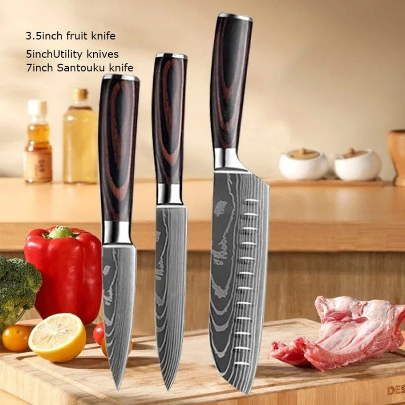 Japanese Chef Knives, Professional Kitchen Knife Set, Stainless Steel Professional Chef Knife Set