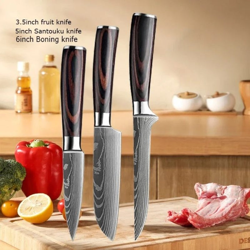Japanese Chef Knives, Professional Kitchen Knife Set, Stainless Steel Professional Chef Knife Set