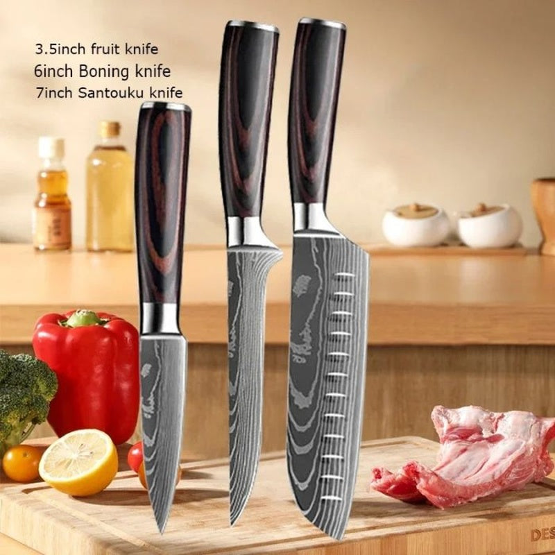 Japanese Chef Knives, Professional Kitchen Knife Set, Stainless Steel Professional Chef Knife Set