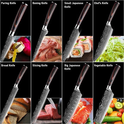 Japanese Chef Knives, Professional Kitchen Knife Set, Stainless Steel Professional Chef Knife Set