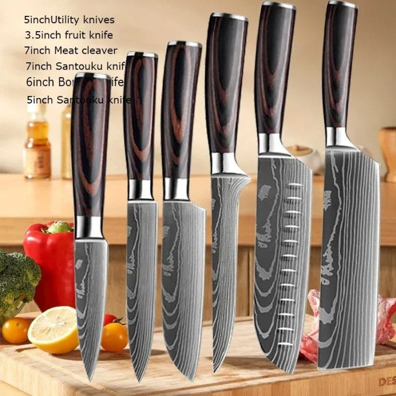 Japanese Chef Knives, Professional Kitchen Knife Set, Stainless Steel Professional Chef Knife Set