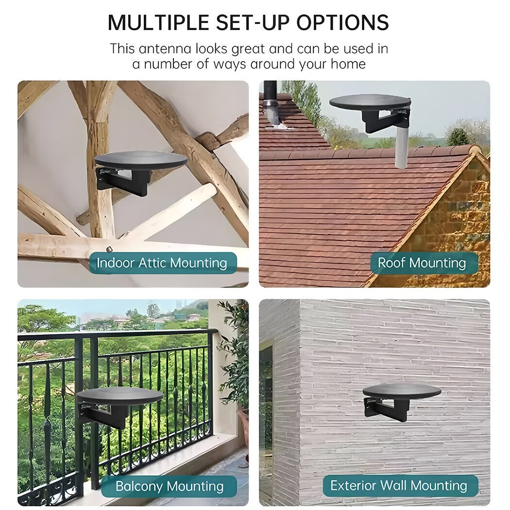 Long-Range Outdoor HDTV Antenna for Ultra-Clear Signal Reception with 4K HD, 360° Reception, Safe Material and Easy Setup