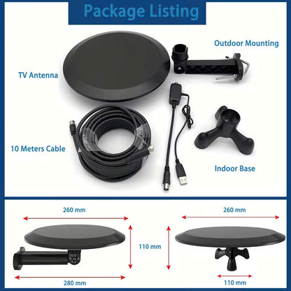 Long-Range Outdoor HDTV Antenna for Ultra-Clear Signal Reception with 4K HD, 360° Reception, Safe Material and Easy Setup