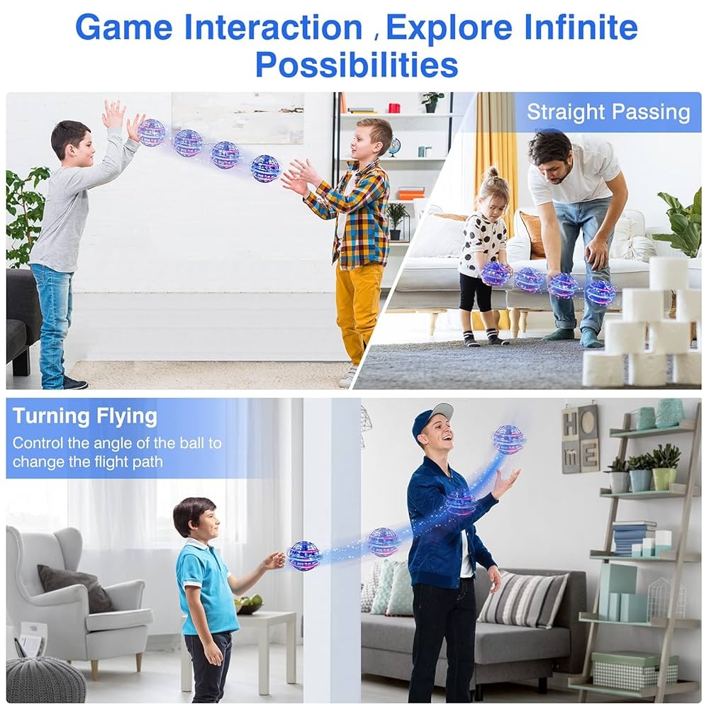 Magic Flying Orb Ball with LED Light, Boomerang Return and USB Rechargeable, Safe for Ages 6+