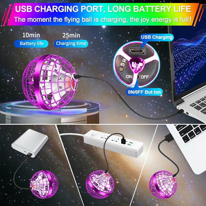 Magic Flying Orb Ball with LED Light, Boomerang Return and USB Rechargeable, Safe for Ages 6+