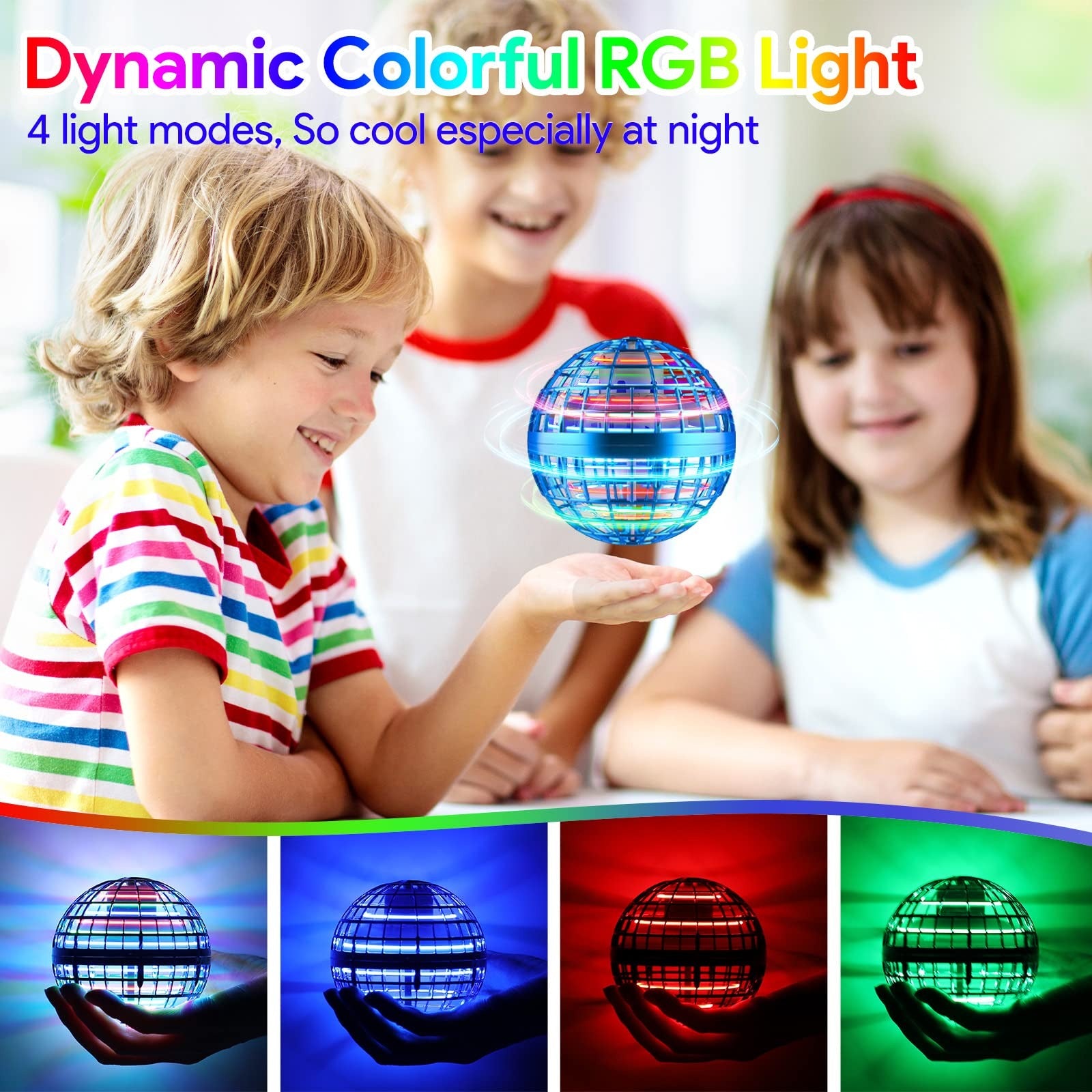 Magic Flying Orb Ball with LED Light, Boomerang Return and USB Rechargeable, Safe for Ages 6+