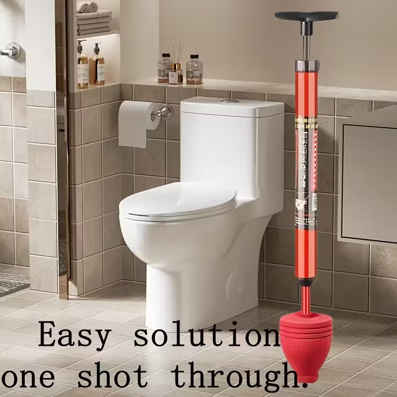Manual Toilet Drain Unblocker, High Pressure Air Power, Reusable Plunger for Home Pipe Cleaning