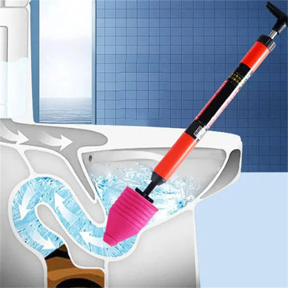 Manual Toilet Drain Unblocker, High Pressure Air Power, Reusable Plunger for Home Pipe Cleaning