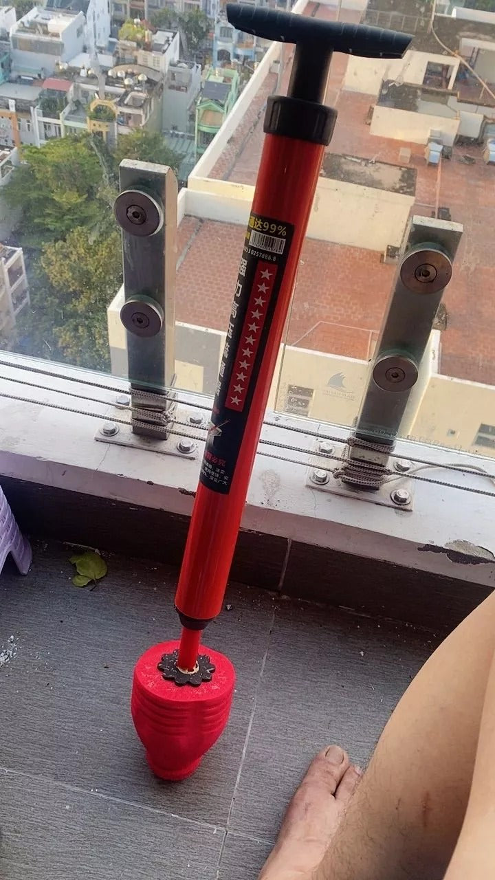 Manual Toilet Drain Unblocker, High Pressure Air Power, Reusable Plunger for Home Pipe Cleaning