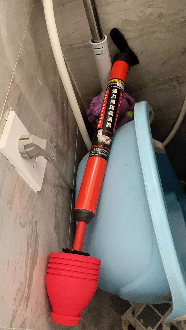 Manual Toilet Drain Unblocker, High Pressure Air Power, Reusable Plunger for Home Pipe Cleaning