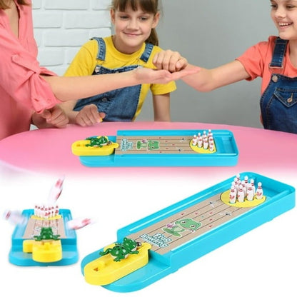 Mini Desktop Bowling with Cute frog launcher, Manual reset handle, Colorful design, Safe for Ages 6+