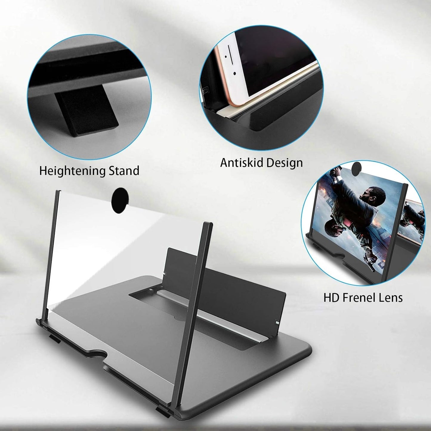 Mobile Phone Screen Magnifier - 3D Screen with HD Display, 3–4 Times Magnification