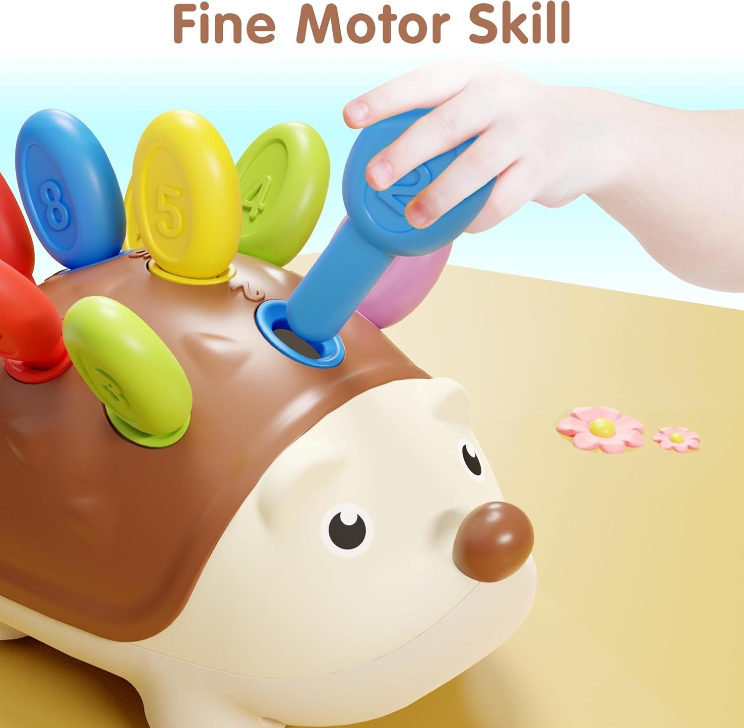 Montessori Hedgehog Learning Toy with Focus and Concentration training, Durable ABS material, Safe for Month 18+