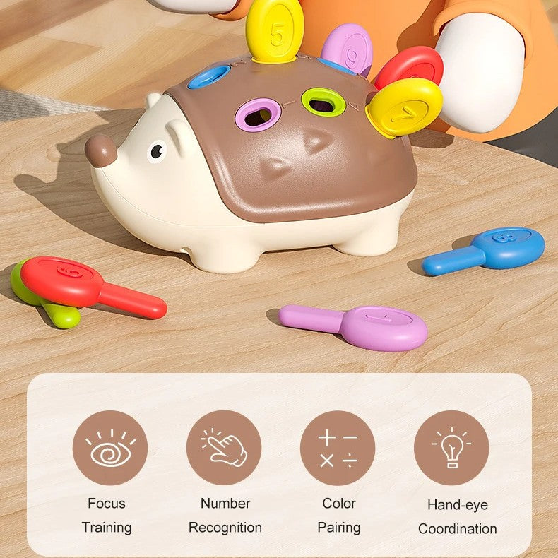 Montessori Hedgehog Learning Toy with Focus and Concentration training, Durable ABS material, Safe for Month 18+