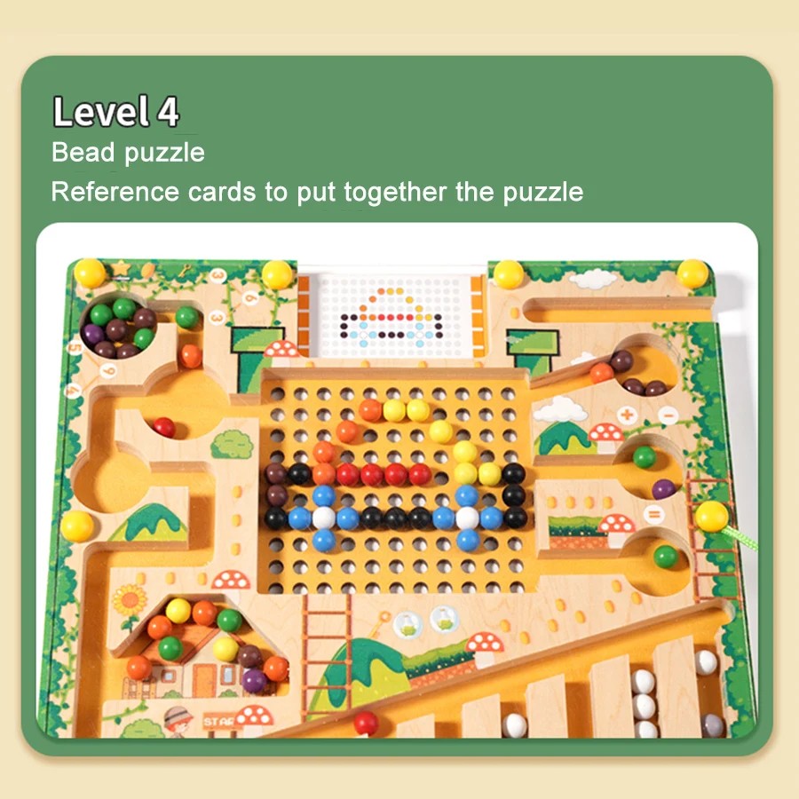 Montessori Magnetic Maze Toy, Develops Counting, Logic & Motor Skills, Safe for Kids Aged 3+