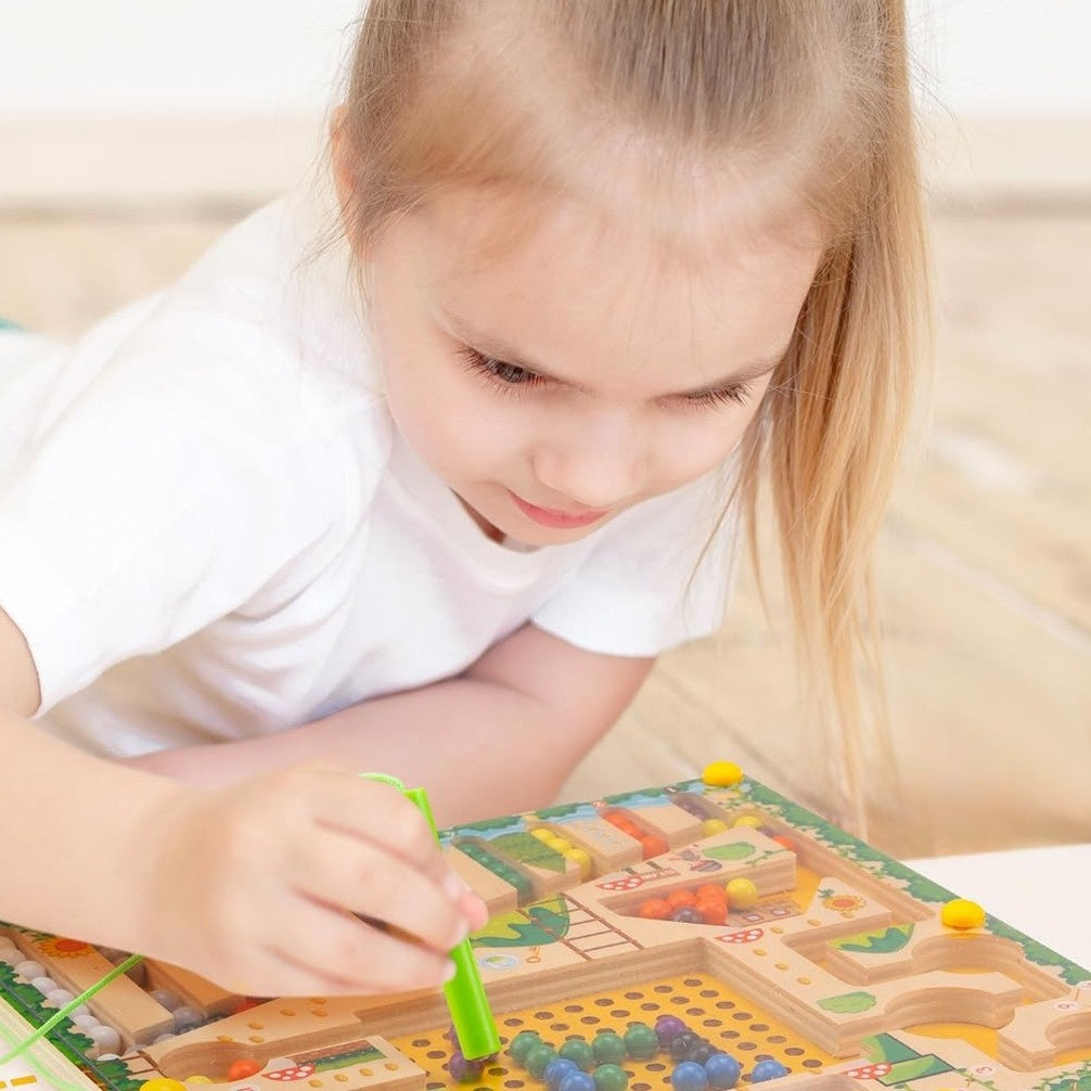Montessori Magnetic Maze Toy, Develops Counting, Logic & Motor Skills, Safe for Kids Aged 3+