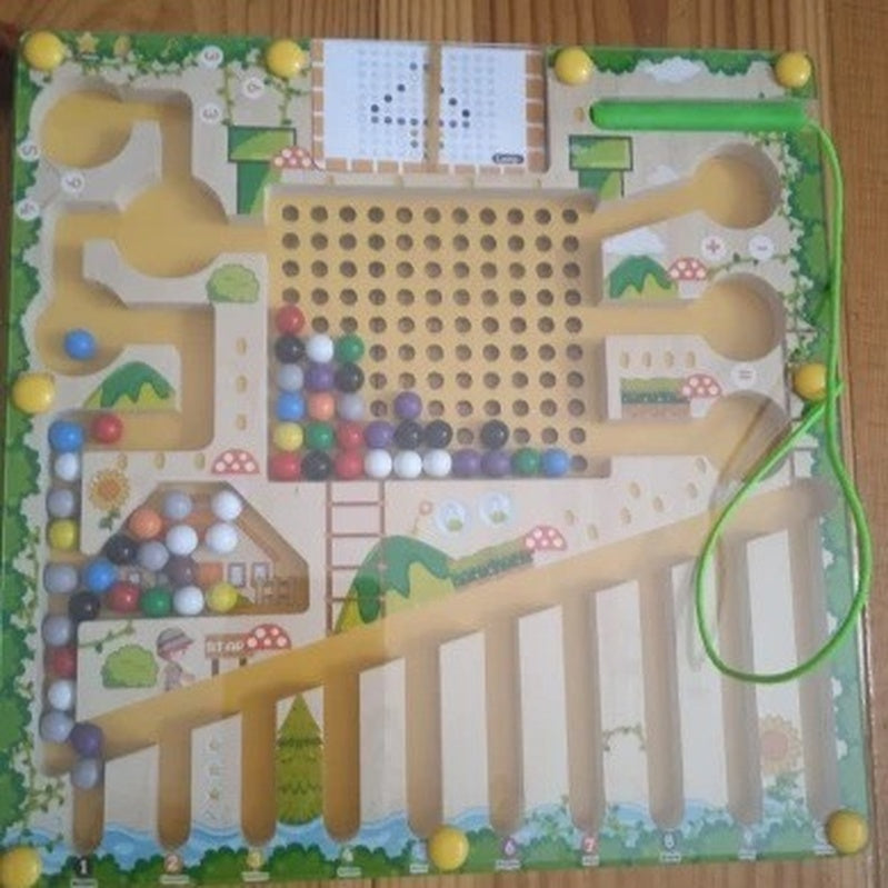 Montessori Magnetic Maze Toy, Develops Counting, Logic & Motor Skills, Safe for Kids Aged 3+