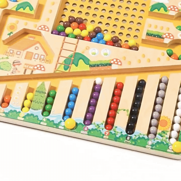 Montessori Magnetic Maze Toy, Develops Counting, Logic & Motor Skills, Safe for Kids Aged 3+