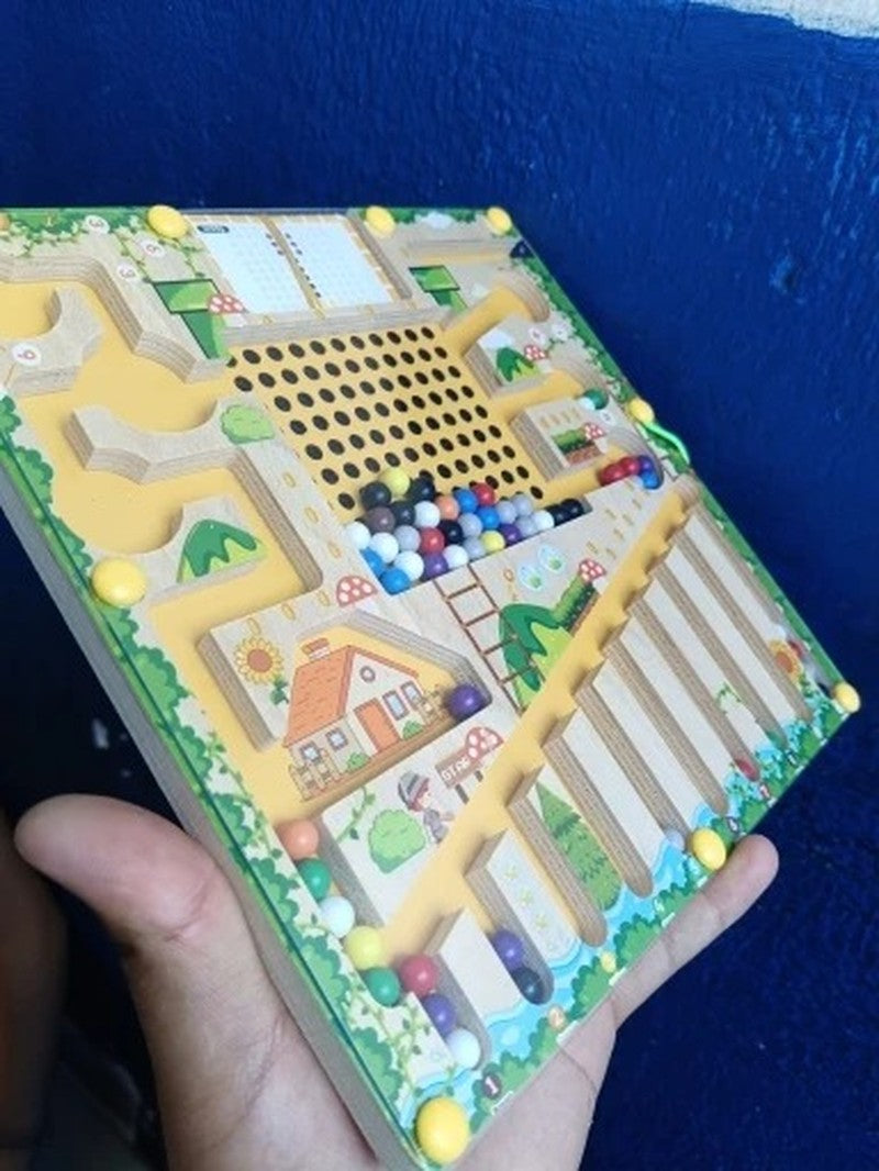 Montessori Magnetic Maze Toy, Develops Counting, Logic & Motor Skills, Safe for Kids Aged 3+